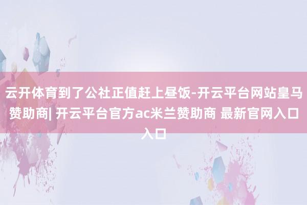 云开体育到了公社正值赶上昼饭-开云平台网站皇马赞助商| 开云平台官方ac米兰赞助商 最新官网入口