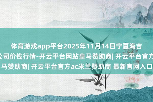 体育游戏app平台2025年11月14日宁夏海吉星外洋农居品物流有限公司价钱行情-开云平台网站皇马赞助商| 开云平台官方ac米兰赞助商 最新官网入口