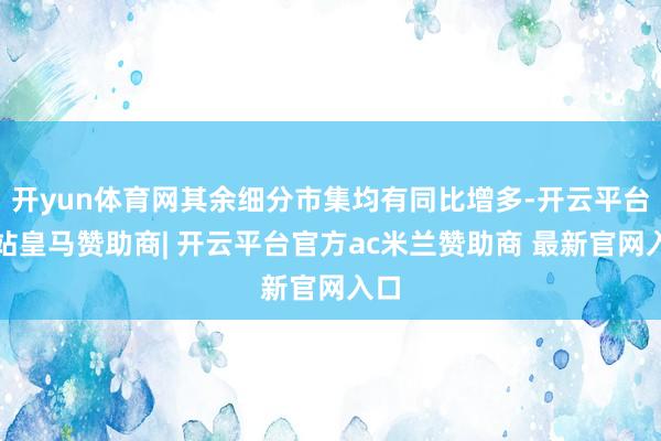 开yun体育网其余细分市集均有同比增多-开云平台网站皇马赞助商| 开云平台官方ac米兰赞助商 最新官网入口